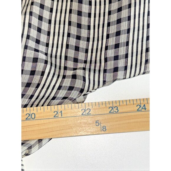 Tularosa Blouse Black And White Checkered Blouse Belted V-Neck Women's Size XL - Picture 5 of 13